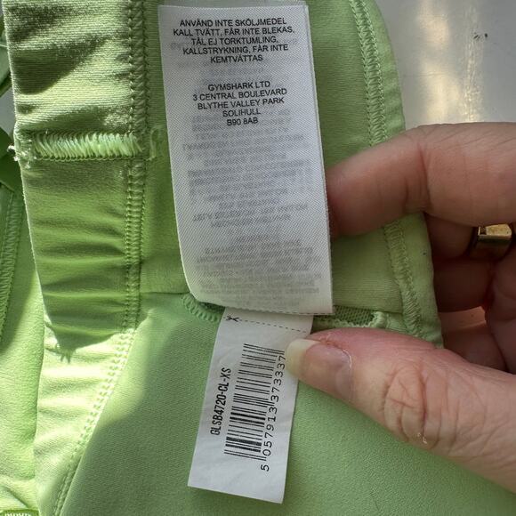 Gym Shark Yellow Green Ruched Racer Back Padded Sports Bra XS - Picture 9 of 11